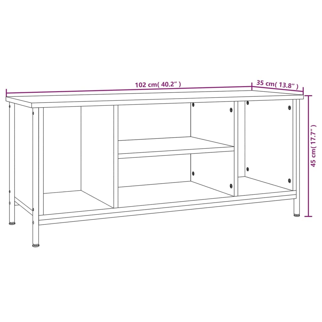 TV Cabinet Sonoma Oak 102x35x45 cm Engineered Wood