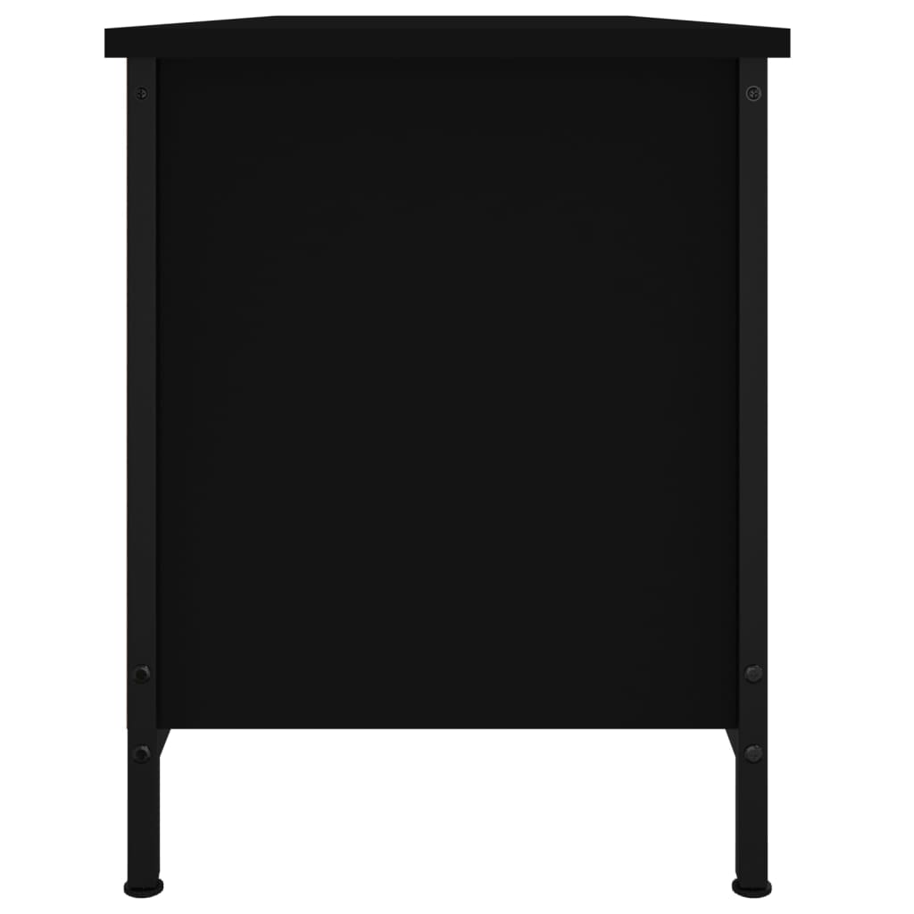 TV Cabinet with Doors Black 102x35x45 cm Engineered Wood