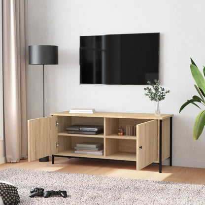 TV Cabinet with Doors Sonoma Oak 102x35x45 cm Engineered Wood