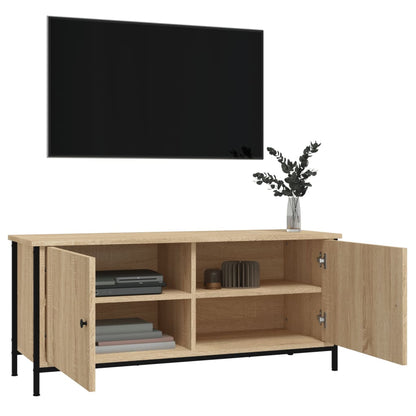 TV Cabinet with Doors Sonoma Oak 102x35x45 cm Engineered Wood