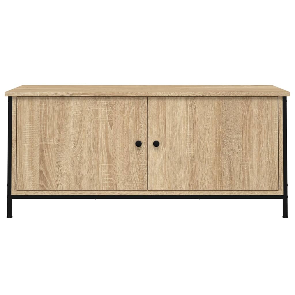 TV Cabinet with Doors Sonoma Oak 102x35x45 cm Engineered Wood