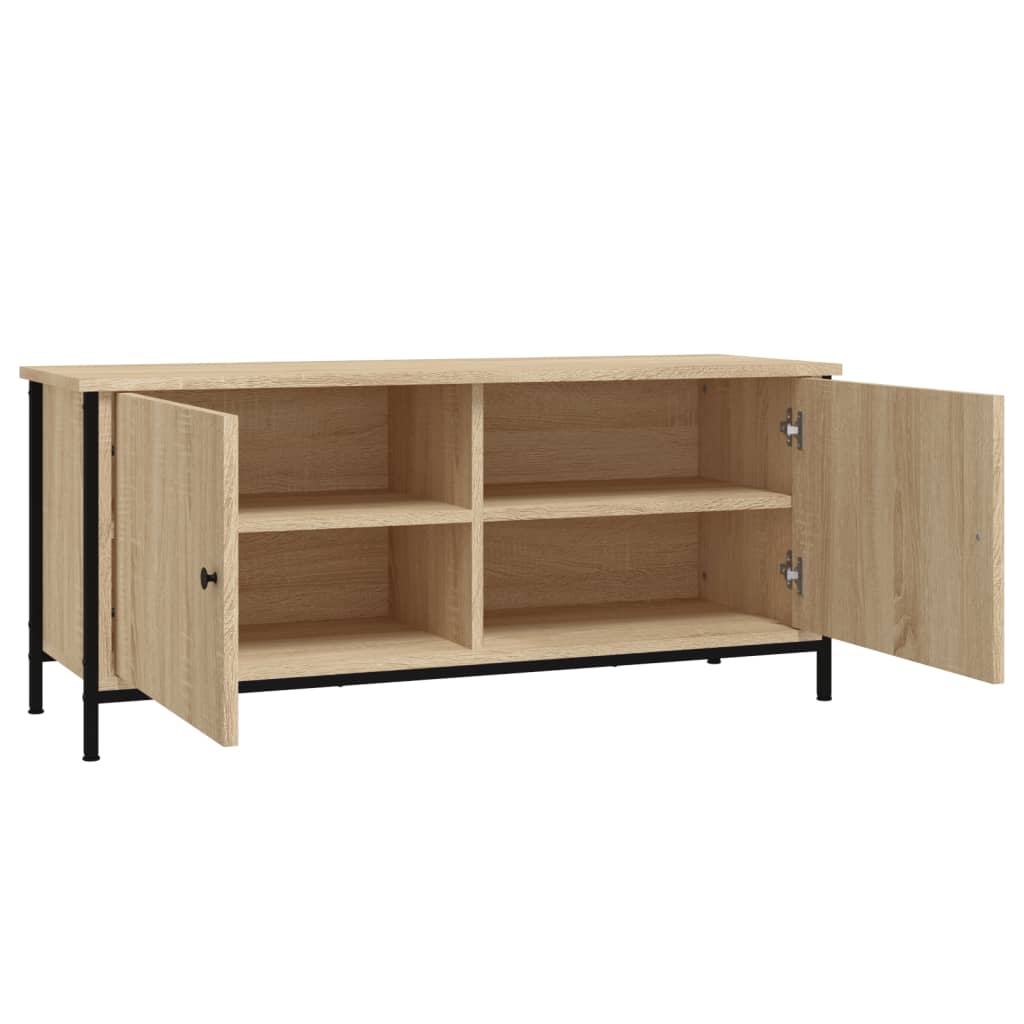 TV Cabinet with Doors Sonoma Oak 102x35x45 cm Engineered Wood