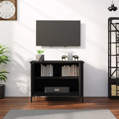 TV Cabinet with Doors Black 60x35x45 cm Engineered Wood