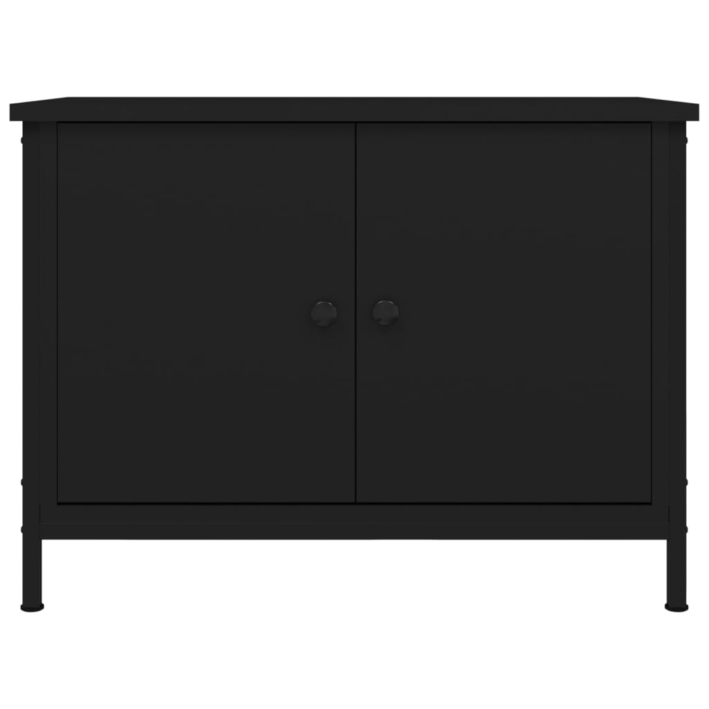 TV Cabinet with Doors Black 60x35x45 cm Engineered Wood