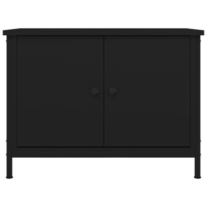 TV Cabinet with Doors Black 60x35x45 cm Engineered Wood