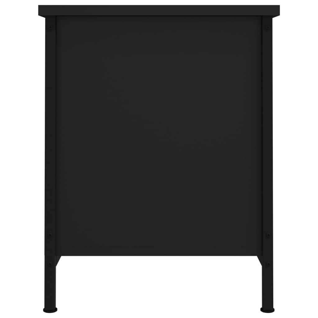 TV Cabinet with Doors Black 60x35x45 cm Engineered Wood