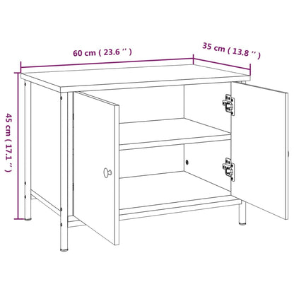 TV Cabinet with Doors Black 60x35x45 cm Engineered Wood