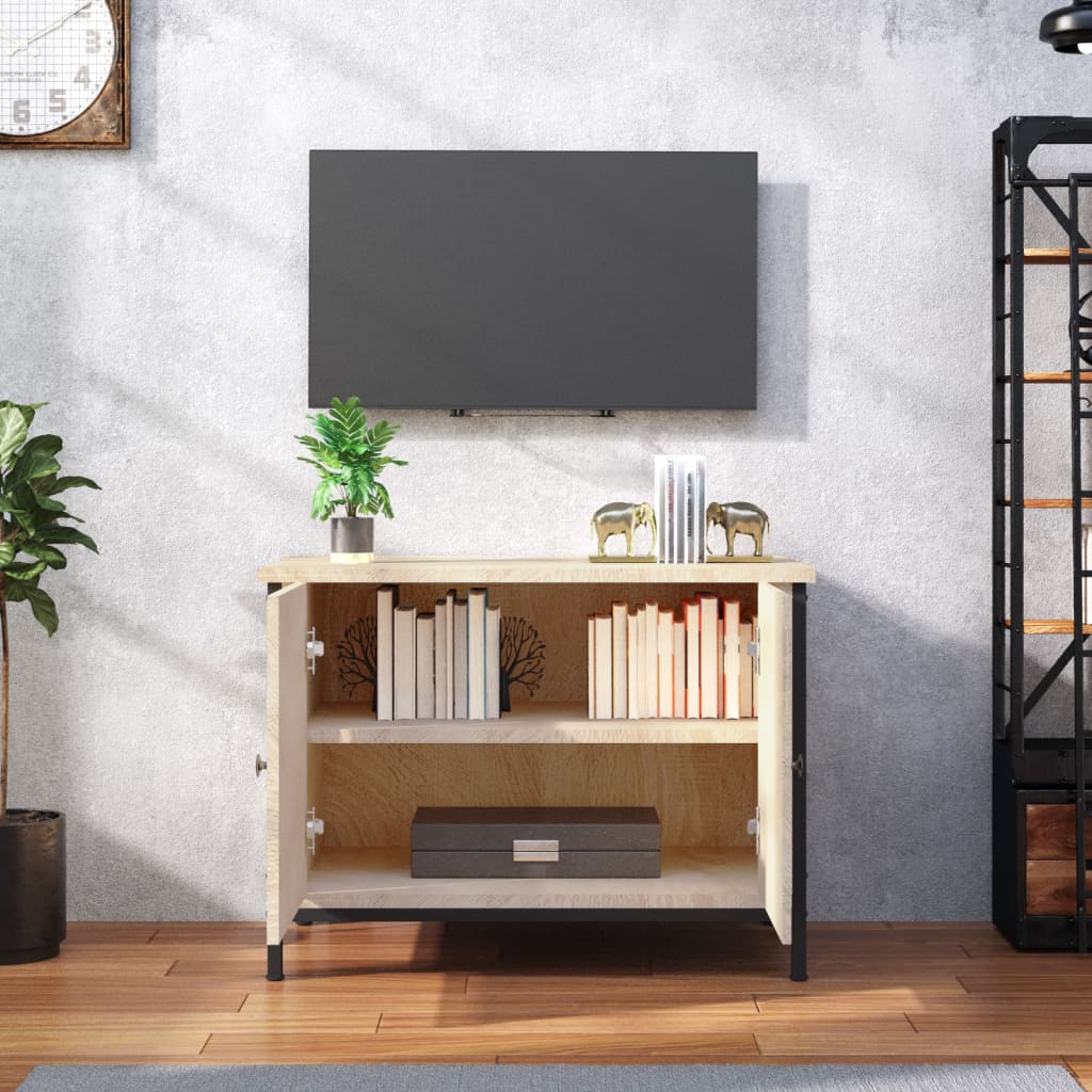 TV Cabinet with Doors Sonoma Oak 60x35x45 cm Engineered Wood