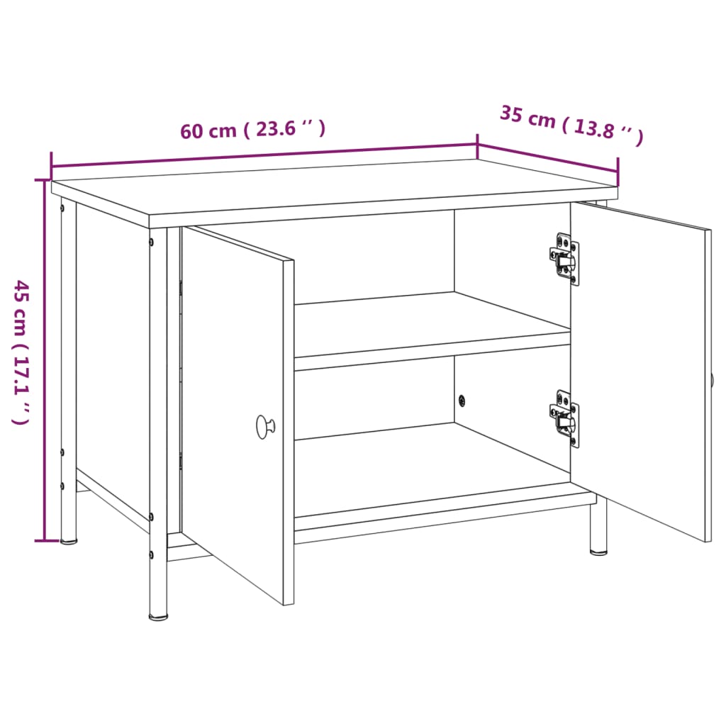 TV Cabinet with Doors Sonoma Oak 60x35x45 cm Engineered Wood