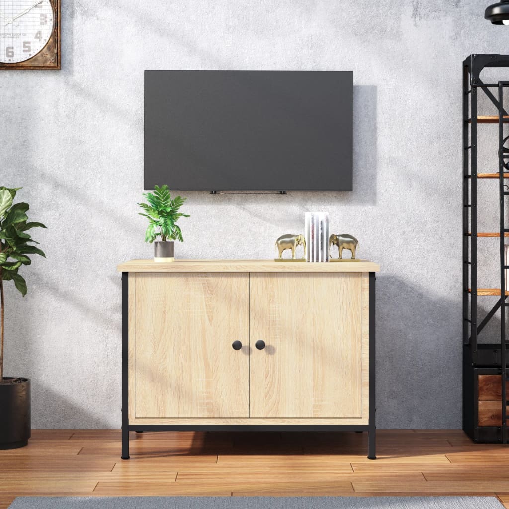 TV Cabinet with Doors Sonoma Oak 60x35x45 cm Engineered Wood