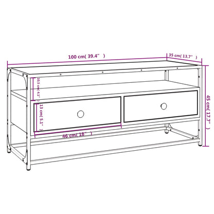 TV Cabinet Sonoma Oak 100x35x45 cm Engineered Wood