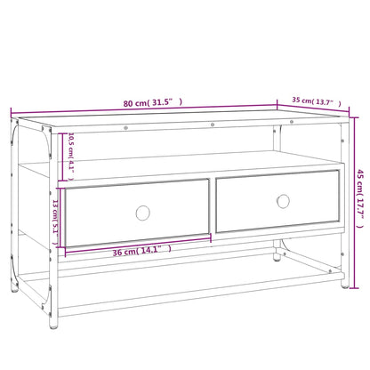 TV Cabinet Sonoma Oak 80x35x45 cm Engineered Wood