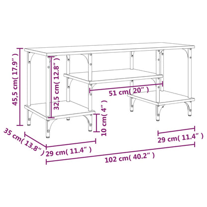 TV Cabinet Brown Oak 102x35x45.5 cm Engineered Wood