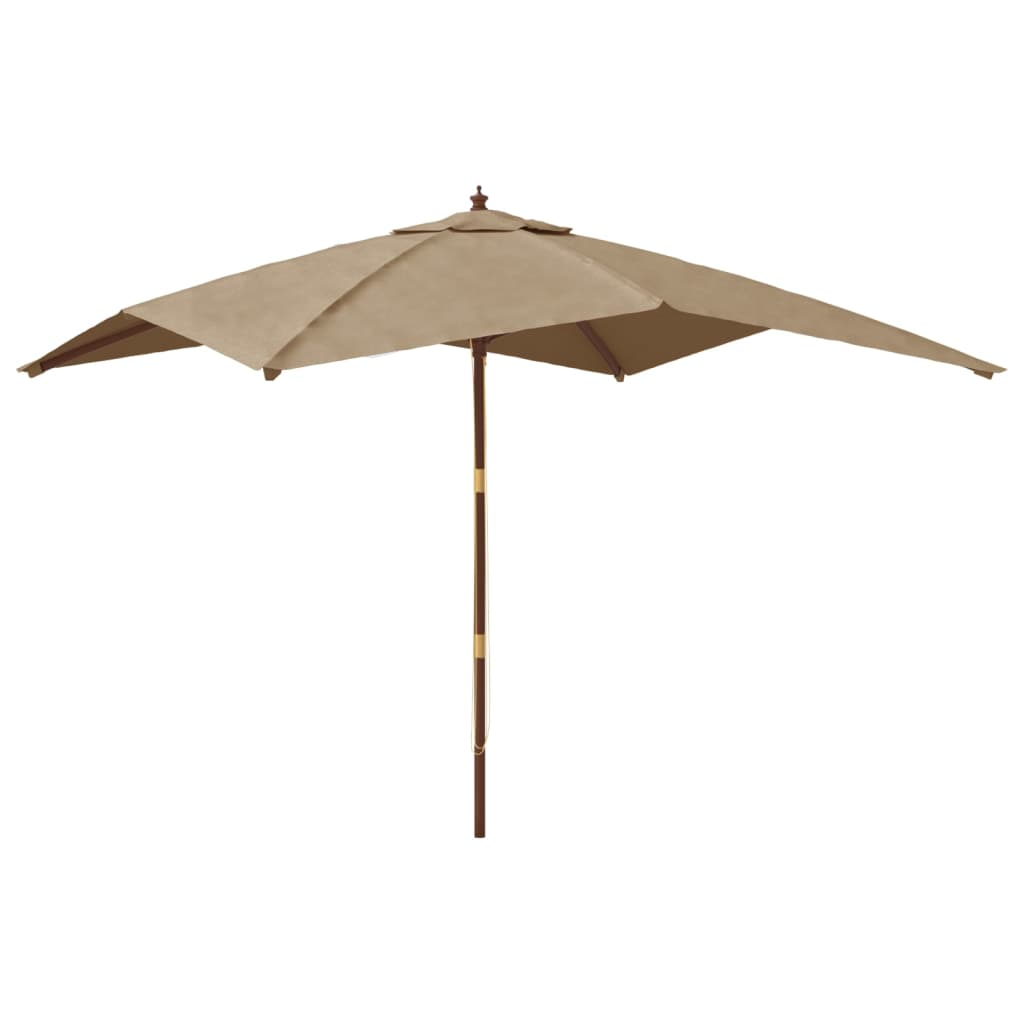 Garden Parasol with Wooden Pole Taupe 300x300x273 cm