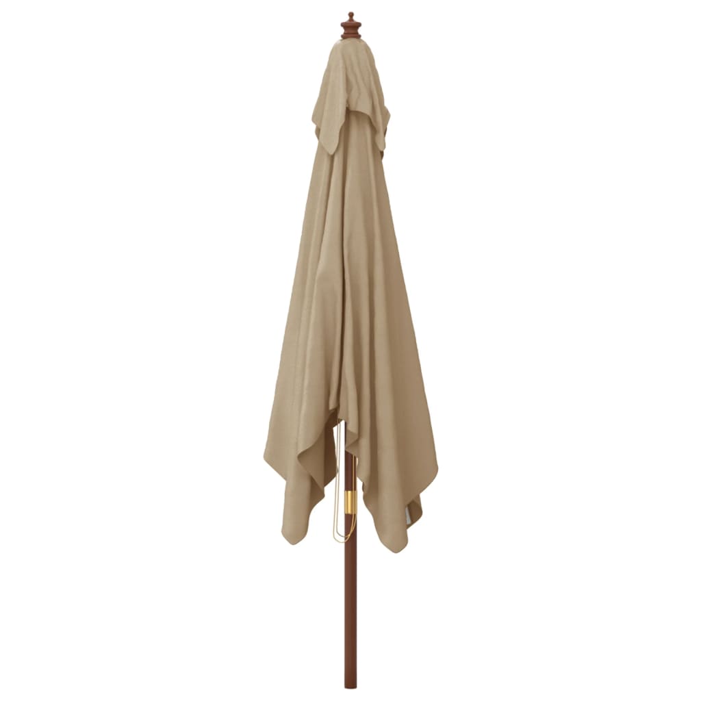 Garden Parasol with Wooden Pole Taupe 300x300x273 cm