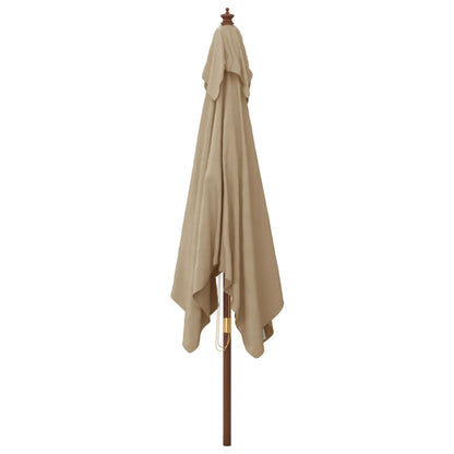 Garden Parasol with Wooden Pole Taupe 300x300x273 cm