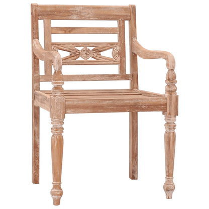 Batavia Chairs 6 pcs White Wash Solid Wood Teak