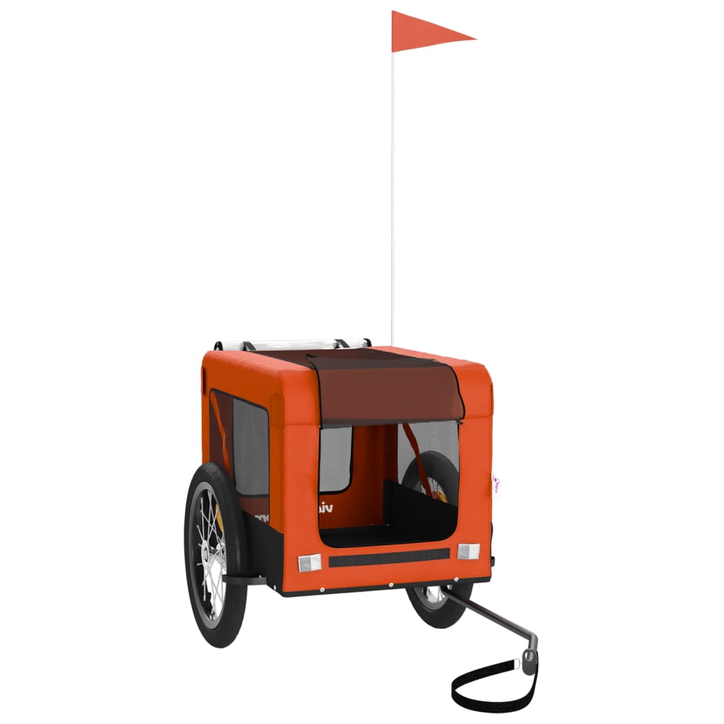 Pet Bike Trailer Orange and Black Oxford Fabric&Iron