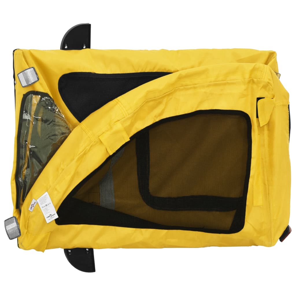 Pet Bike Trailer Yellow Oxford Fabric and Iron