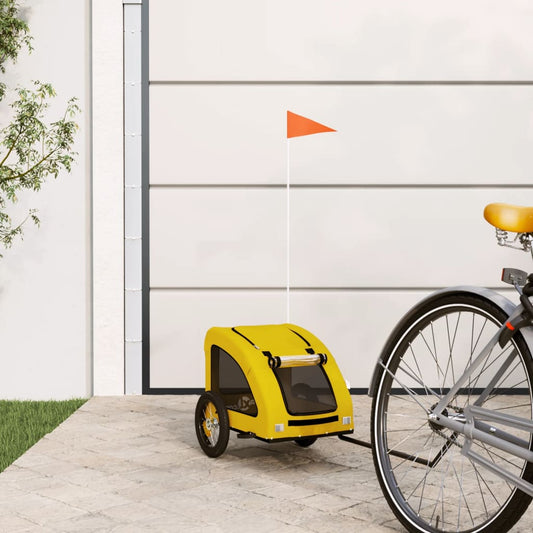 Pet Bike Trailer Yellow Oxford Fabric and Iron