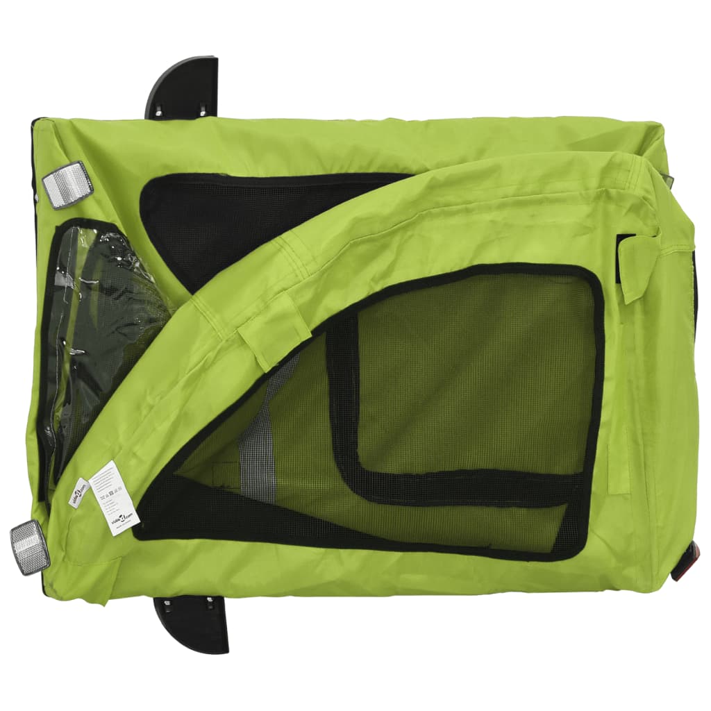 Pet Bike Trailer Green Oxford Fabric and Iron