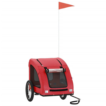 Pet Bike Trailer Red Oxford Fabric and Iron