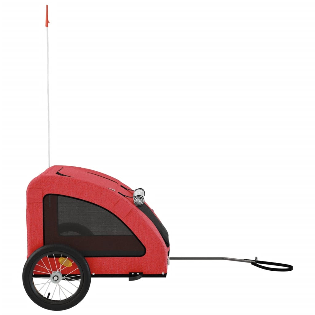 Pet Bike Trailer Red Oxford Fabric and Iron