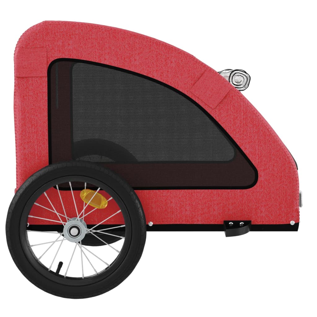 Pet Bike Trailer Red Oxford Fabric and Iron