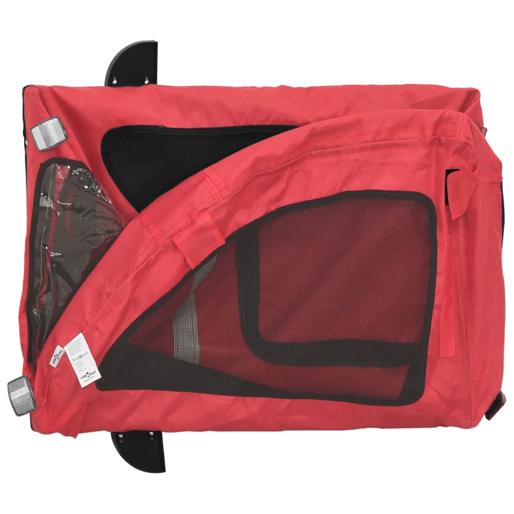 Pet Bike Trailer Red Oxford Fabric and Iron