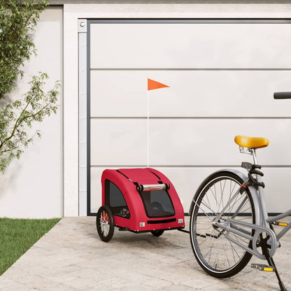 Pet Bike Trailer Red Oxford Fabric and Iron