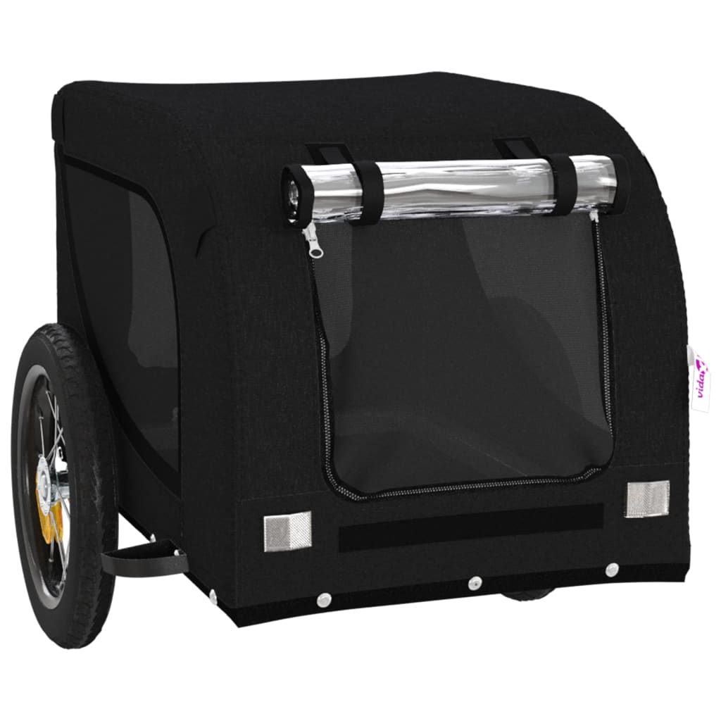 Pet Bike Trailer Black Oxford Fabric and Iron