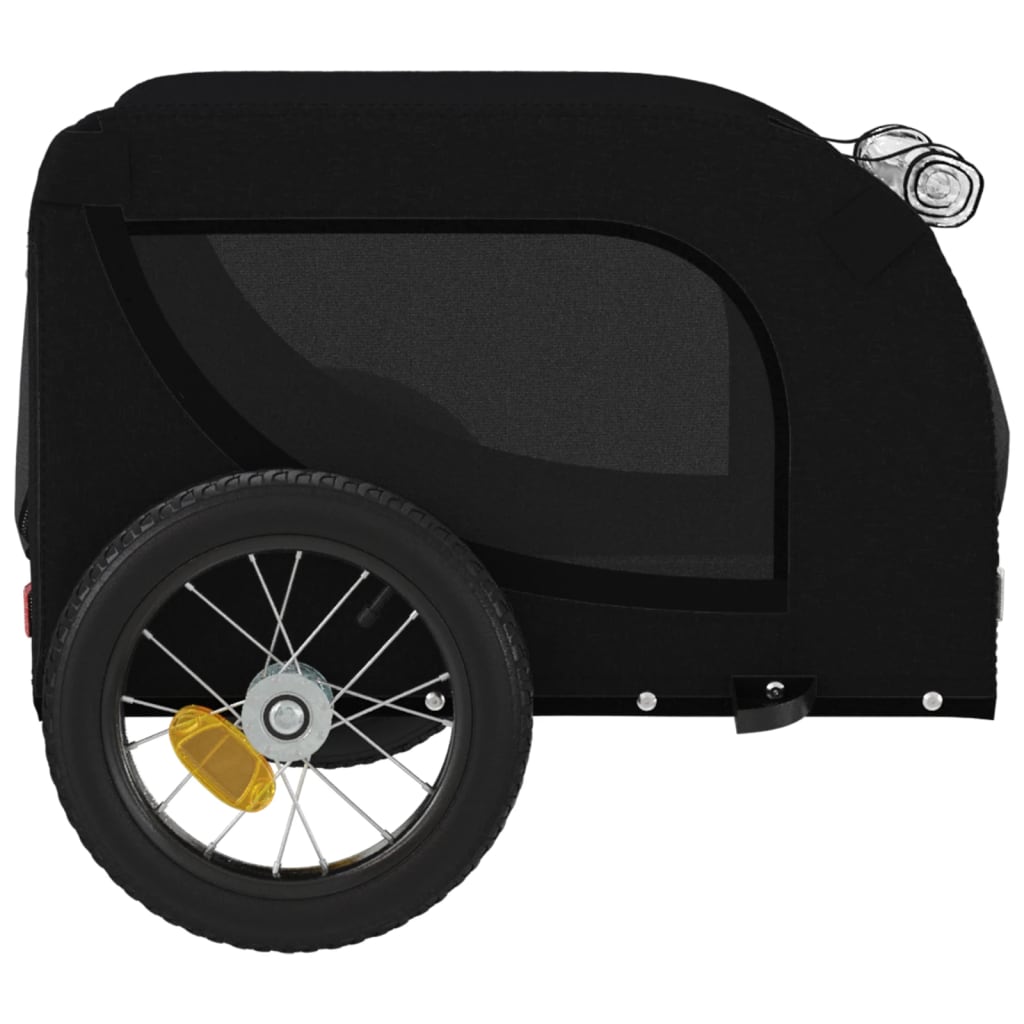 Pet Bike Trailer Black Oxford Fabric and Iron