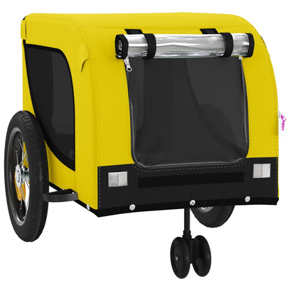 Pet Bike Trailer Yellow and Black Oxford Fabric and Iron