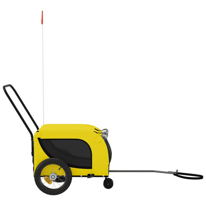 Pet Bike Trailer Yellow and Black Oxford Fabric and Iron