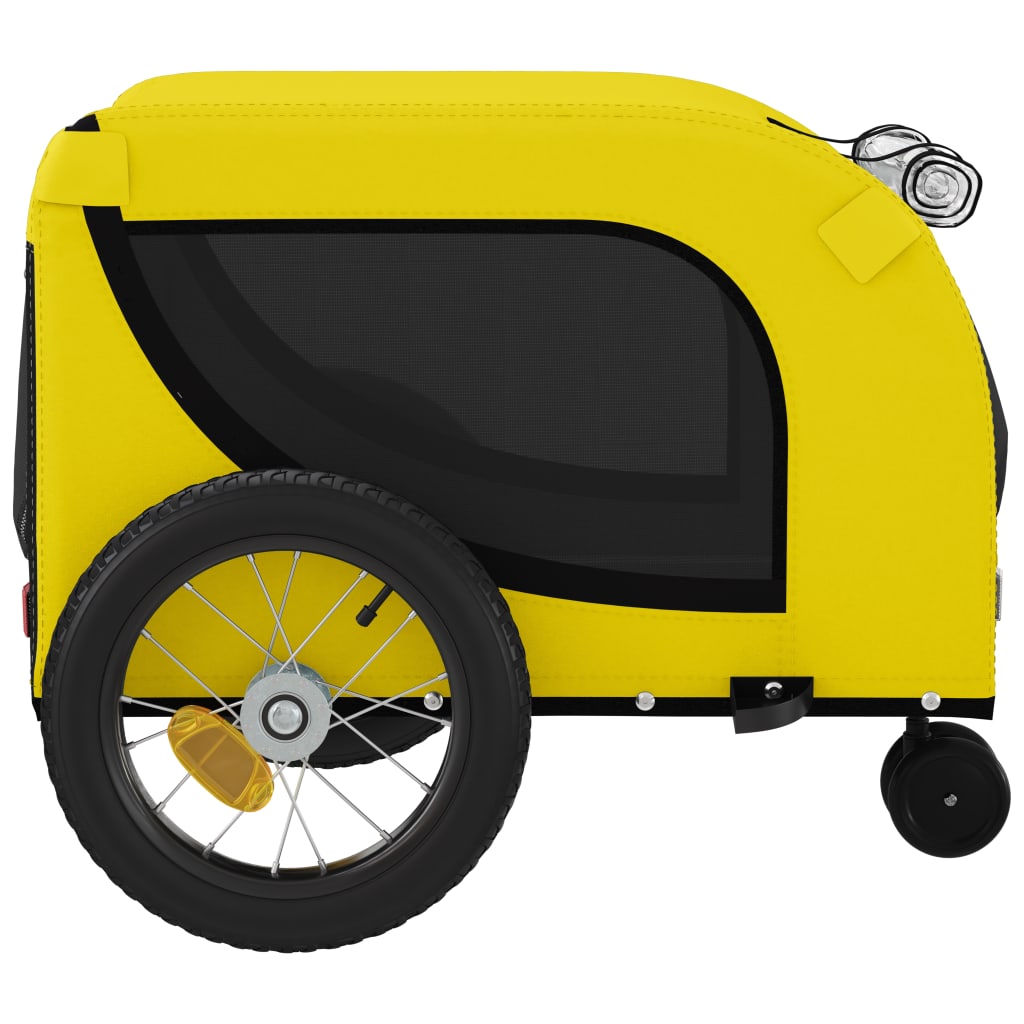 Pet Bike Trailer Yellow and Black Oxford Fabric and Iron