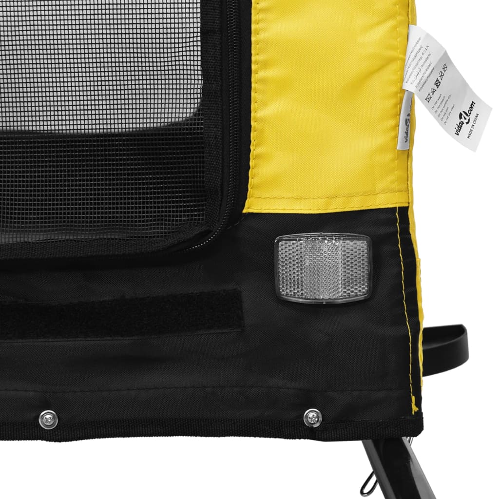 Pet Bike Trailer Yellow and Black Oxford Fabric and Iron