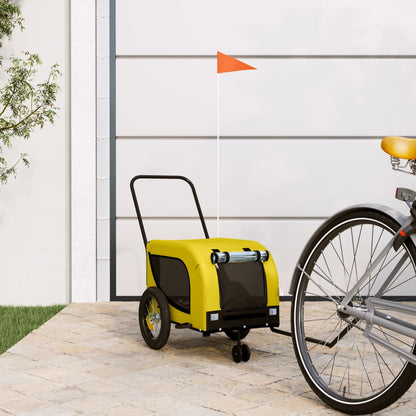 Pet Bike Trailer Yellow and Black Oxford Fabric and Iron