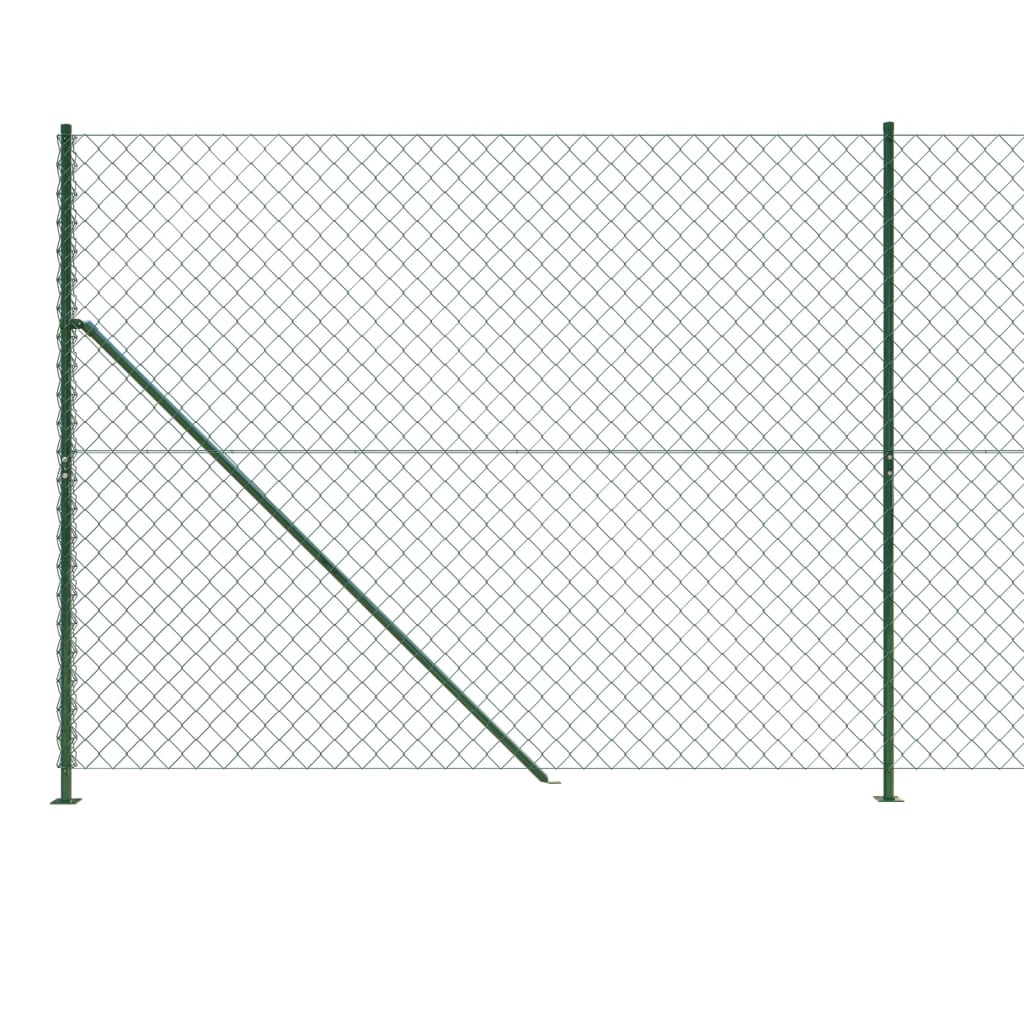 Chain Link Fence with Flange Green 2.2x10 m