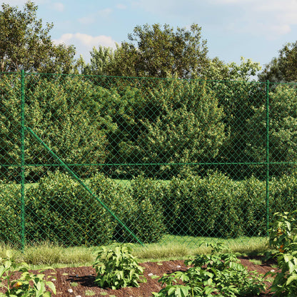 Chain Link Fence with Flange Green 2.2x10 m