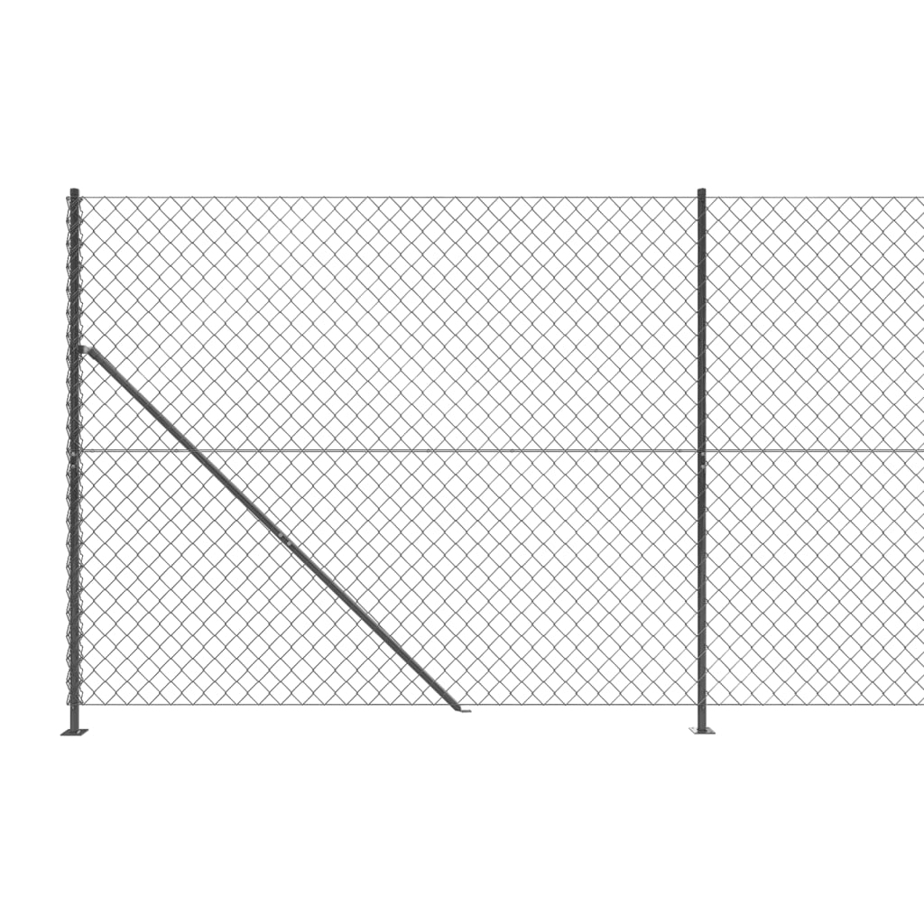 Chain Link Fence with Flange Anthracite 1.8x25 m