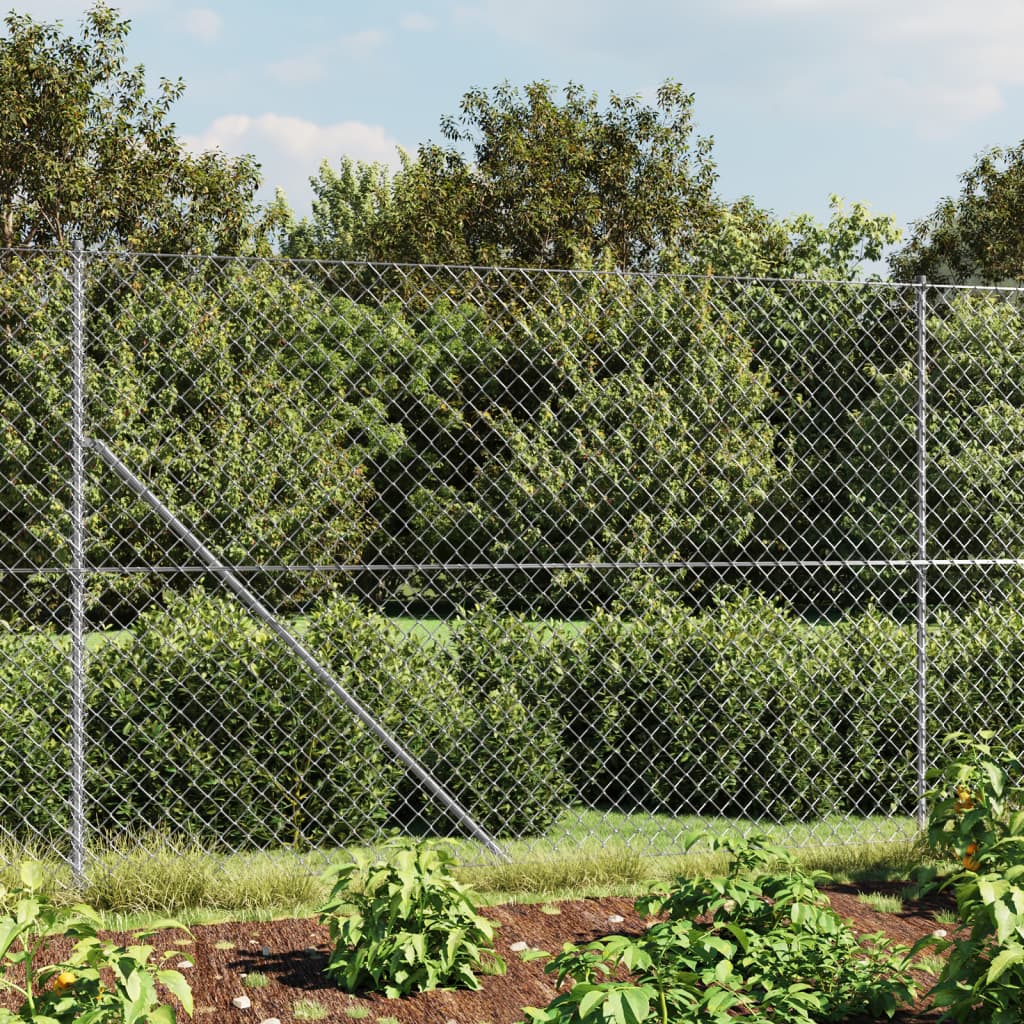 Chain Link Fence Silver 1.6x10 m