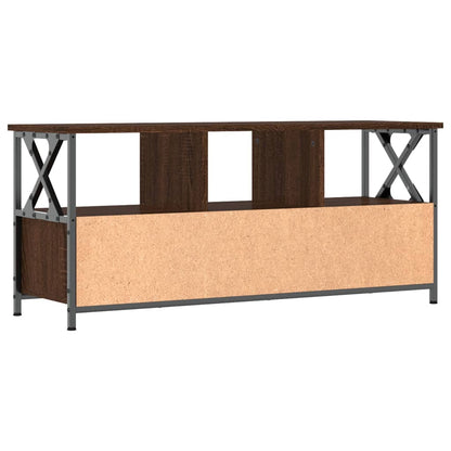 TV Cabinet Brown Oak 102x33x45 cm Engineered Wood&Iron