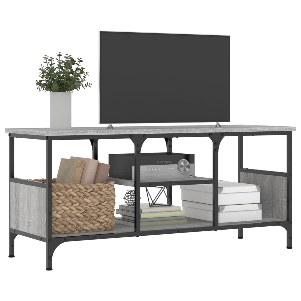 TV Cabinet Grey Sonoma 100x35x45 cm Engineered Wood&Iron