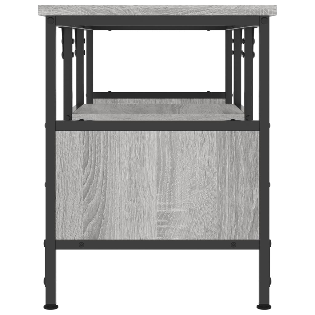 TV Cabinet Grey Sonoma 100x35x45 cm Engineered Wood&Iron