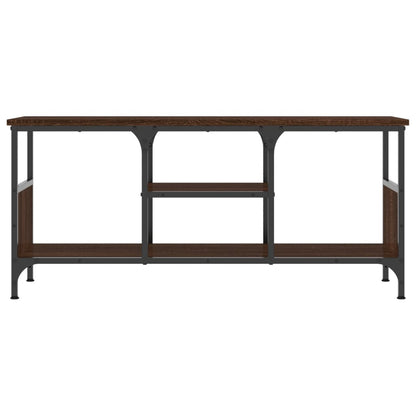 TV Cabinet Brown Oak 100x35x45 cm Engineered Wood&Iron