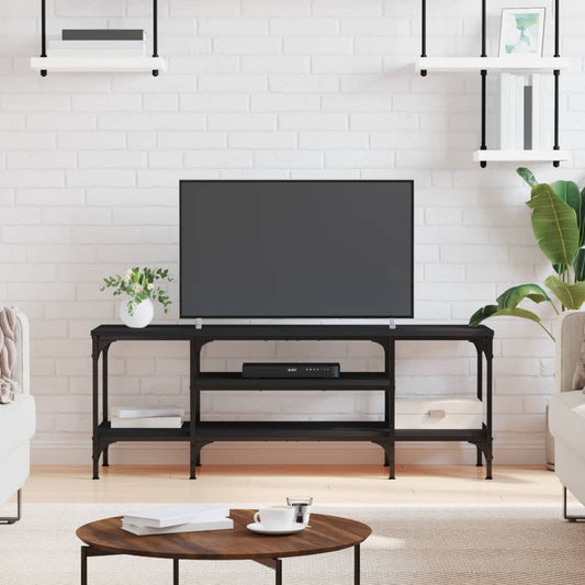 TV Cabinet Black 121x35x45 cm Engineered Wood&Iron