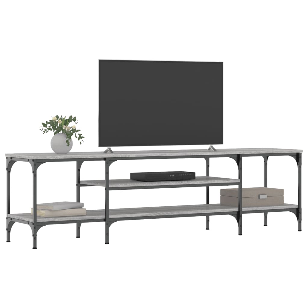 TV Cabinet Grey Sonoma 161x35x45 cm Engineered Wood&Iron