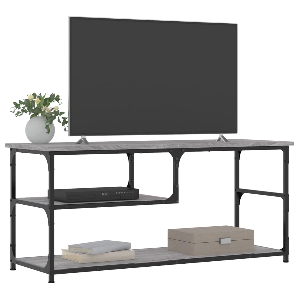 TV Cabinet Grey Sonoma 103x38x46.5 cm Engineered Wood and Steel