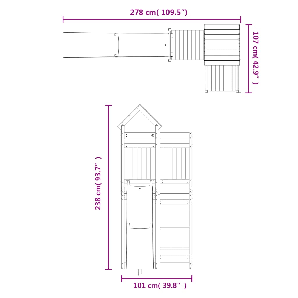 Outdoor Playset Solid Wood Douglas