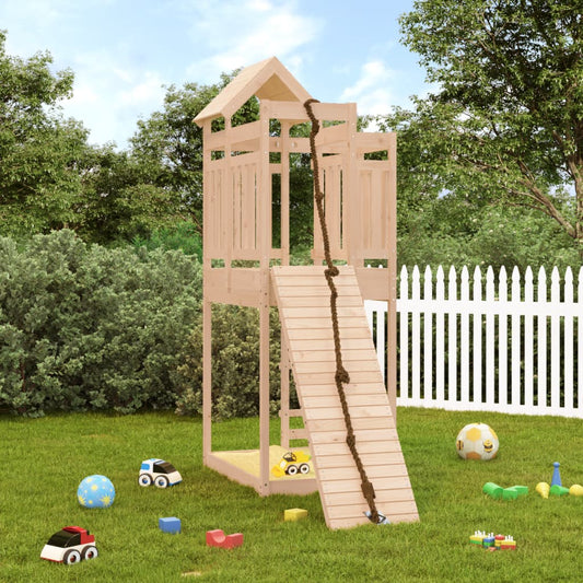 Playhouse with Climbing Wall Solid Wood Pine